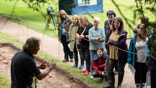 Live archaeological excavation of the 17th century gardens during the Festival of Archaeology